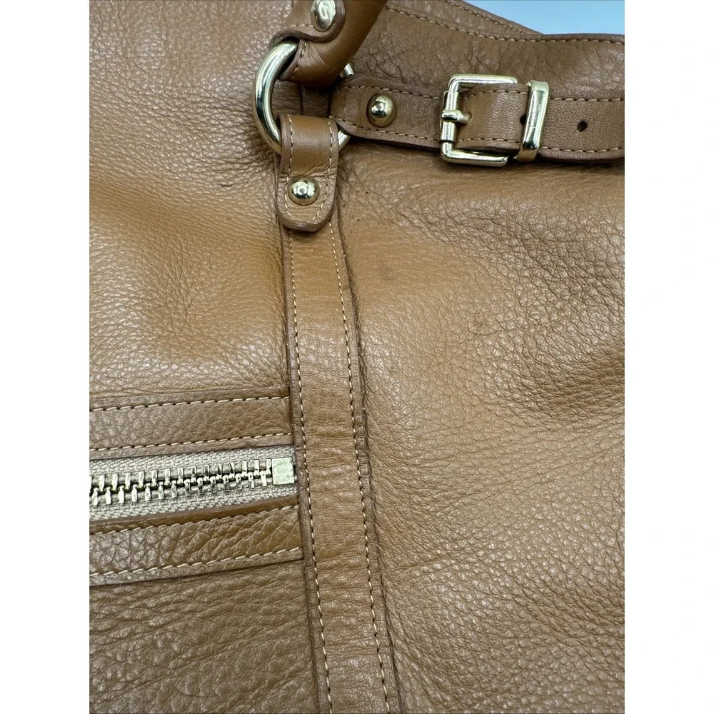 American Factory Brown Leather Satchel Tote Work‎ Travel Bag 12x14